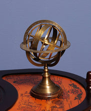 Load image into Gallery viewer, ARMILLARY SPHERE ON WOOD BASE |Replica of Armillary | Vintage arts and crafts for decoration