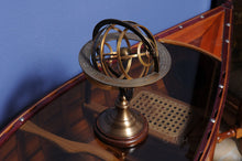 Load image into Gallery viewer, ARMILLARY SPHERE ON WOOD BASE |Replica of Armillary | Vintage arts and crafts for decoration