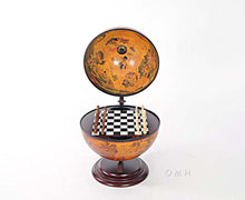 Load image into Gallery viewer, Red Globe 13 inches with Chess Holder | Handcrafted Antique finish | Vintage arts and crafts