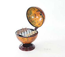 Load image into Gallery viewer, Red Globe 13 inches with Chess Holder | Handcrafted Antique finish | Vintage arts and crafts
