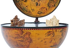 Load image into Gallery viewer, Red Globe 13 inches with Chess Holder | Handcrafted Antique finish | Vintage arts and crafts