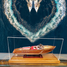 Load image into Gallery viewer, DISPLAY CASE FOR MIDSIZE SPEEDBOAT | HIGH QUALITY| Handcrafted Wooden Display Case for Model Ships