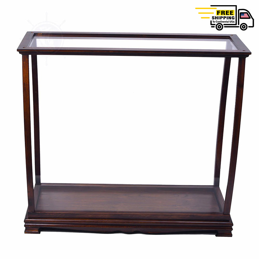 DISPLAY CASE FOR MIDSIZE TALL SHIP CLASSIC BROWN | HIGH QUALITY| Handcrafted Wooden Display Case for Model Ships