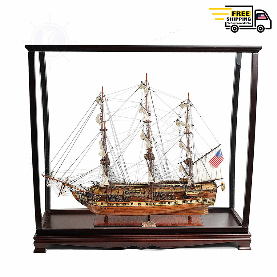 USS CONSTITUTION MODEL SHIP LARGE WITH TABLE TOP DISPLAY CASE | Museum-quality | Fully Assembled Wooden Ship Models