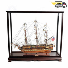 Load image into Gallery viewer, USS CONSTITUTION MODEL SHIP LARGE WITH TABLE TOP DISPLAY CASE | Museum-quality | Fully Assembled Wooden Ship Models