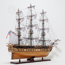 Load image into Gallery viewer, USS CONSTITUTION MODEL SHIP LARGE WITH FLOOR DISPLAY CASE | Museum-quality | Fully Assembled Wooden Ship Models