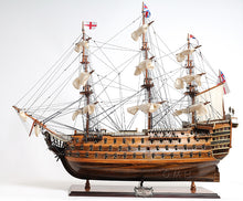Load image into Gallery viewer, HMS VICTORY MODEL SHIP MIDSIZE WITH DISPLAY CASE | Museum-quality | Fully Assembled Wooden Ship Models