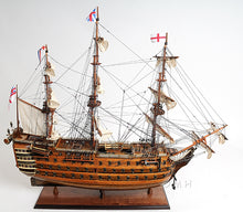 Load image into Gallery viewer, HMS VICTORY MODEL SHIP MIDSIZE WITH DISPLAY CASE | Museum-quality | Fully Assembled Wooden Ship Models