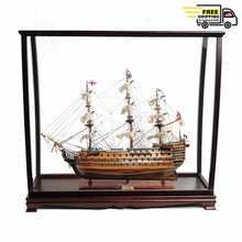 Load image into Gallery viewer, HMS VICTORY MODEL SHIP LARGE WITH TABLE TOP DISPLAY CASE | Museum-quality | Fully Assembled Wooden Ship Models