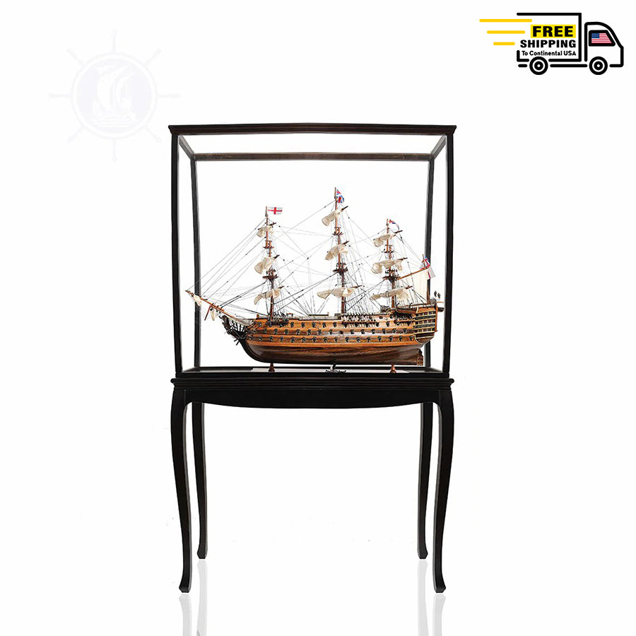 HMS VICTORY MODEL SHIP LARGE WITH FLOOR DISPLAY CASE | Museum-quality | Fully Assembled Wooden Ship Models