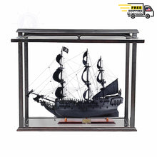 Load image into Gallery viewer, BLACK PEARL PIRATE SHIP MODEL SHIP MIDSIZE WITH DISPLAY CASE FRONT OPEN | Museum-quality | Fully Assembled Wooden Ship Models