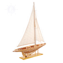 Load image into Gallery viewer, SHAMROCK OPEN HULL Model Yacht | Museum-quality | Partially Assembled Wooden Ship Model