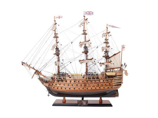 Old Modern Handicrafts HMS Victory Combo: A Fully Assembled Model Ship and Classic Hat - Museum Quality Ship Model for Home & Office - 30 x 10 x 27 inches