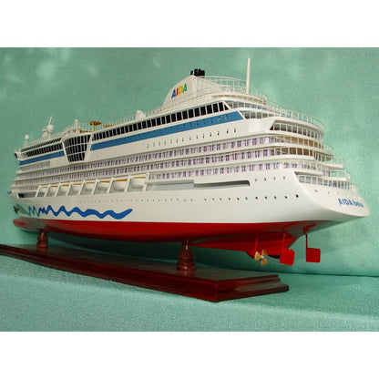 Old Modern Handicrafts MS AIDA Bella Painted Medium Cruiseship Model – Handmade Nautical Décor Gift - 31.5L x 4.7W x 10.6H Inches