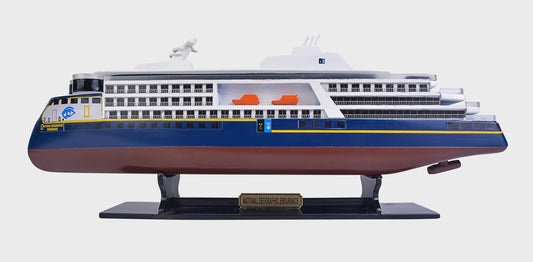 Old Modern Handicrafts National Geographic Endurance Painted Small Cruiseship Model – Handmade Nautical Décor Gift - 11.8L x 2.4W x 4.3H Inches
