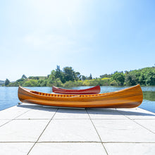 Load image into Gallery viewer, DISPLAY CANOE WITH RIBS CURVED BOW 5’ | Wooden Kayak |  Boat | Canoe with Paddles for fishing and water sports
