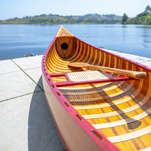 Load image into Gallery viewer, RED DISPLAY CANOE WITH RIBS AND CURVED BOW 10ft| Wooden Canoe
