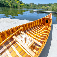 Load image into Gallery viewer, DISPLAY CANOE WITH RIBS CURVED BOW 5’ | Wooden Kayak |  Boat | Canoe with Paddles for fishing and water sports
