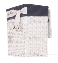 Load image into Gallery viewer, Anne Home Set of 5 Rectangular Willow Baskets for Children Storage - White &amp; Blue Woven Willow Basket for All Types of Storage
