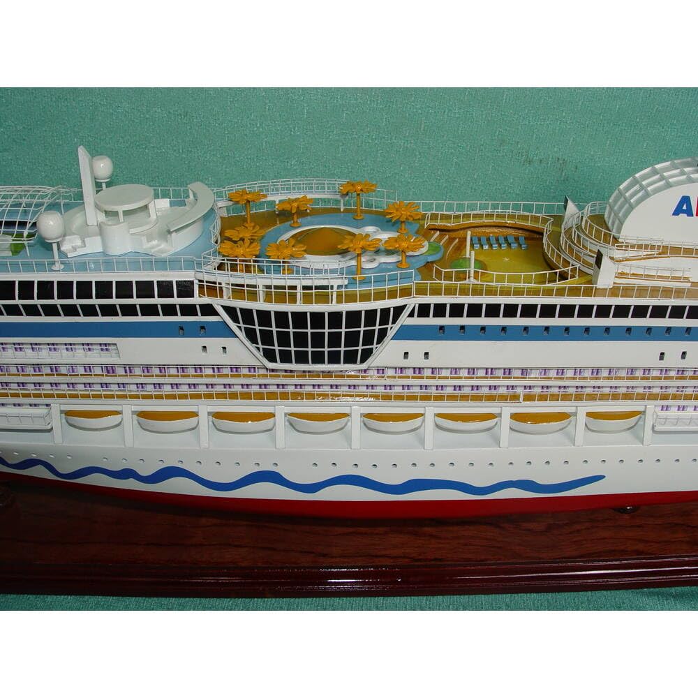 Old Modern Handicrafts MS AIDA Bella Painted Medium Cruiseship Model – Handmade Nautical Décor Gift - 31.5L x 4.7W x 10.6H Inches