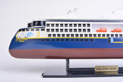 Old Modern Handicrafts National Geographic Endurance Painted Small Cruiseship Model – Handmade Nautical Décor Gift - 11.8L x 2.4W x 4.3H Inches