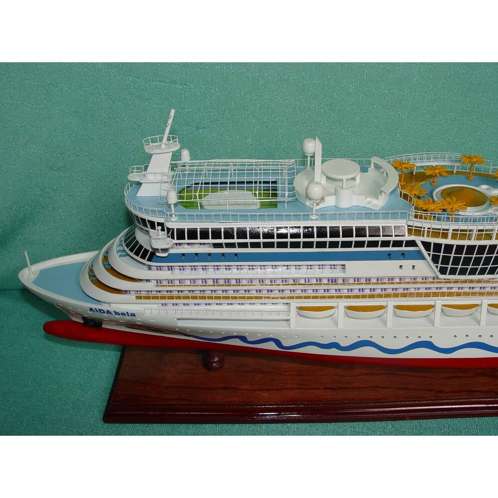 Old Modern Handicrafts MS AIDA Bella Painted Medium Cruiseship Model – Handmade Nautical Décor Gift - 31.5L x 4.7W x 10.6H Inches