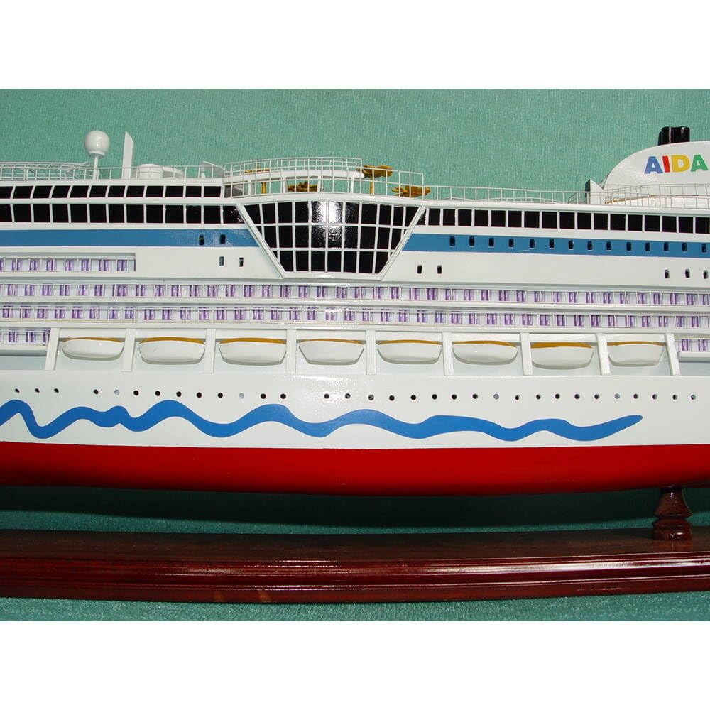 Old Modern Handicrafts MS AIDA Bella Painted Medium Cruiseship Model – Handmade Nautical Décor Gift - 31.5L x 4.7W x 10.6H Inches