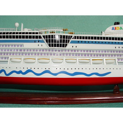Old Modern Handicrafts MS AIDA Bella Painted Medium Cruiseship Model – Handmade Nautical Décor Gift - 31.5L x 4.7W x 10.6H Inches