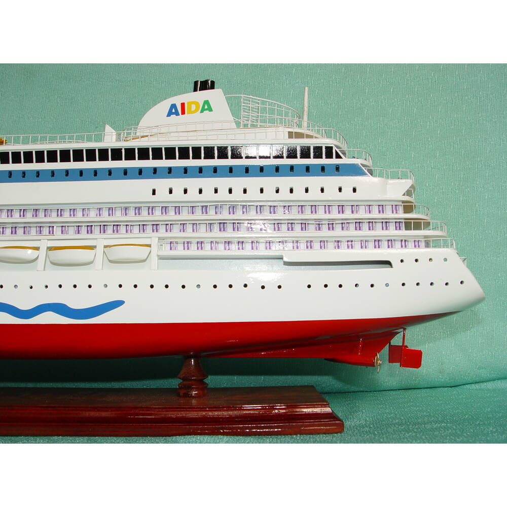 Old Modern Handicrafts MS AIDA Bella Painted Medium Cruiseship Model – Handmade Nautical Décor Gift - 31.5L x 4.7W x 10.6H Inches