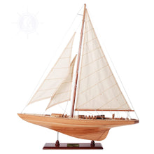 Load image into Gallery viewer, Old Modern Handicrafts Endeavour Small Sailboat Model - Small - Premium Wood - Fully Assembled Boat Models for Home &amp; Office - 24.0L x 5.0W x 31.0H Inches
