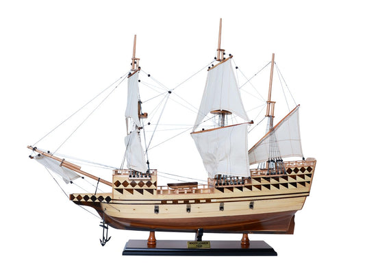 Old Modern Handicrafts Majestic Mayflower Ship Model with Iconic T-Shirt - Museum-Quality Ship Model Made from Premium Hardwoods - 31L x 8.5W x 25H Inches