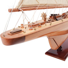 Load image into Gallery viewer, Old Modern Handicrafts Endeavour Small Sailboat Model - Small - Premium Wood - Fully Assembled Boat Models for Home &amp; Office - 24.0L x 5.0W x 31.0H Inches

