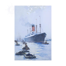 Load image into Gallery viewer, The Cunard Liner Carpathia Outward Bound from Liverpool in the Moonlight - Canvas Print
