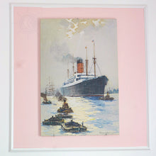 Load image into Gallery viewer, The Cunard Liner Carpathia Outward Bound from Liverpool in the Moonlight - Canvas Print
