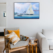 Load image into Gallery viewer, Britannia and Vigilant off the Royal Yacht Squadron&#39;s Headquarters - Canvas Painting
