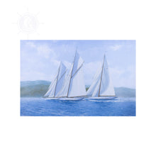 Load image into Gallery viewer, Sailing Yachts Mariquita and Tuiga off the Coast of Cannes - Canvas Print
