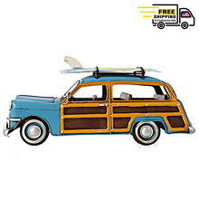 Load image into Gallery viewer, 1949 FORD WAGON CAR W/TWO SURFBOARDS | scale model aircraft | Miniatures |Vintage arts and crafts for decoration
