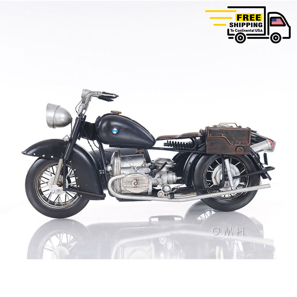 BLACK VINTAGE MOTORCYCLE | scale model aircraft | Miniatures |Vintage arts and crafts for decoration