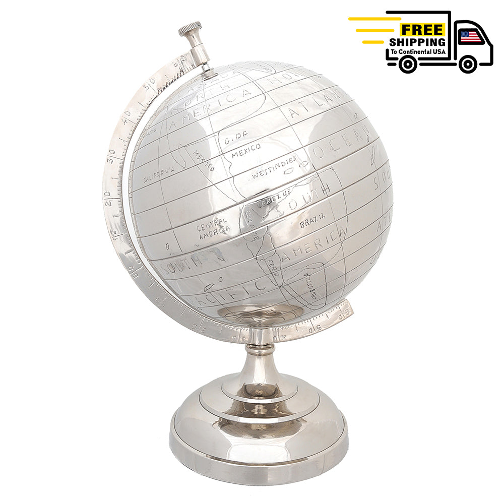 ALUM GLOBE 13 INCHES | Vintage arts and crafts for decoration