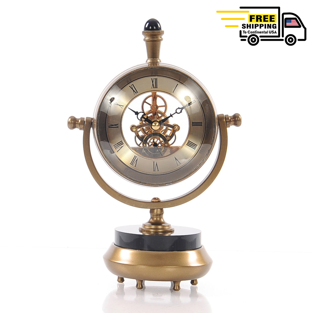 BRASS TABLE CLOCK | Vintage arts and crafts for decoration