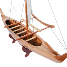 Load image into Gallery viewer, HAWAIIAN CANOE MODEL BOAT | Museum-quality | Fully Assembled Wooden Model boats
