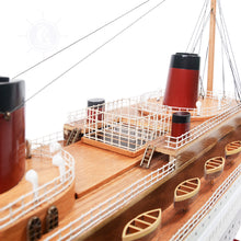 Load image into Gallery viewer, NORMANDIE CRUISE SHIP MODEL PAINTED LARGE| Museum-quality Cruiser| Fully Assembled Wooden Model Ship
