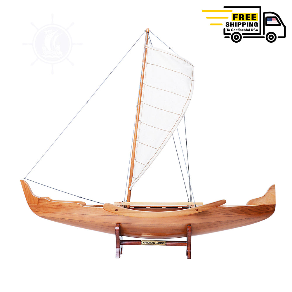 HAWAIIAN CANOE MODEL BOAT | Museum-quality | Fully Assembled Wooden Model boats