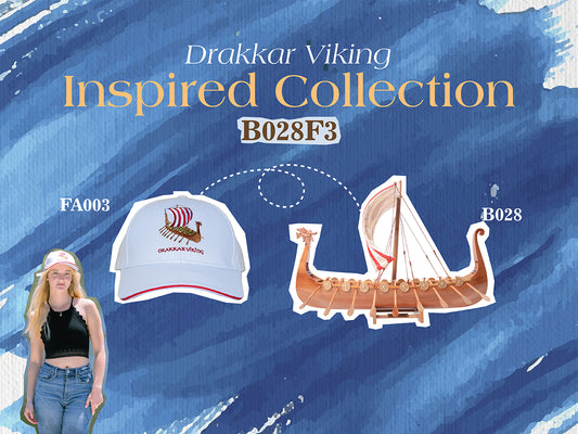 B028F3 - Captivating Drakkar Viking Combo: A Model Ship and Legendary Hat