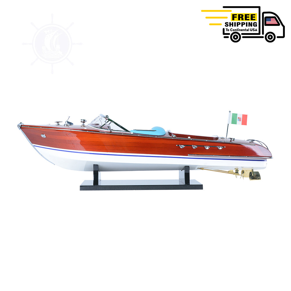 RIVA AQUARAMA MODEL BOAT PAINTED MEDIUM | Museum-quality | Fully Assembled Wooden Model boats