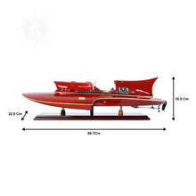 Load image into Gallery viewer, FERRARI HYDROPLANE MODEL BOAT MEDIUM | Museum-quality | Fully Assembled Wooden Model boats

