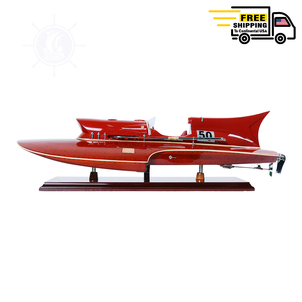FERRARI HYDROPLANE MODEL BOAT MEDIUM | Museum-quality | Fully Assembled Wooden Model boats