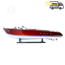 Load image into Gallery viewer, RIVA AQUARAMA MODEL BOAT PAINTED WITH RC MOTOR | Museum-quality | Fully Assembled Wooden Model boats
