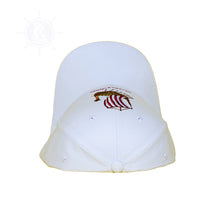 Load image into Gallery viewer, Drakkar Viking Embroidered Cap in White by Alison Nautical
