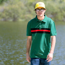 Load image into Gallery viewer, Hemingway Pilar Green w. Black &amp; Red Stripes Regular Fit Polo Shirt by Alison Nautical
